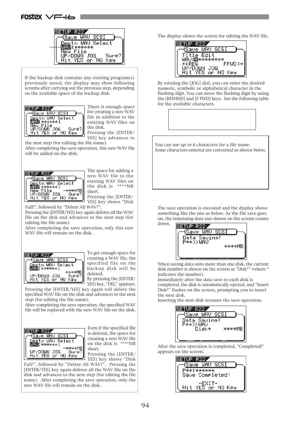 Fostex VF-16 User Manual | Page 94 / 122