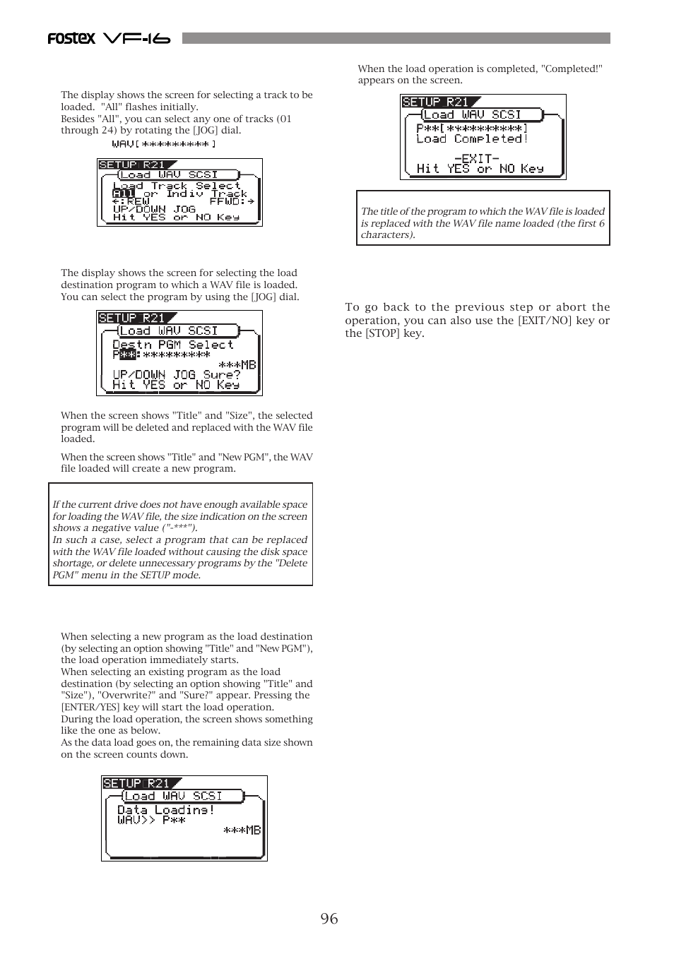 Fostex VF-16 User Manual | Page 96 / 122