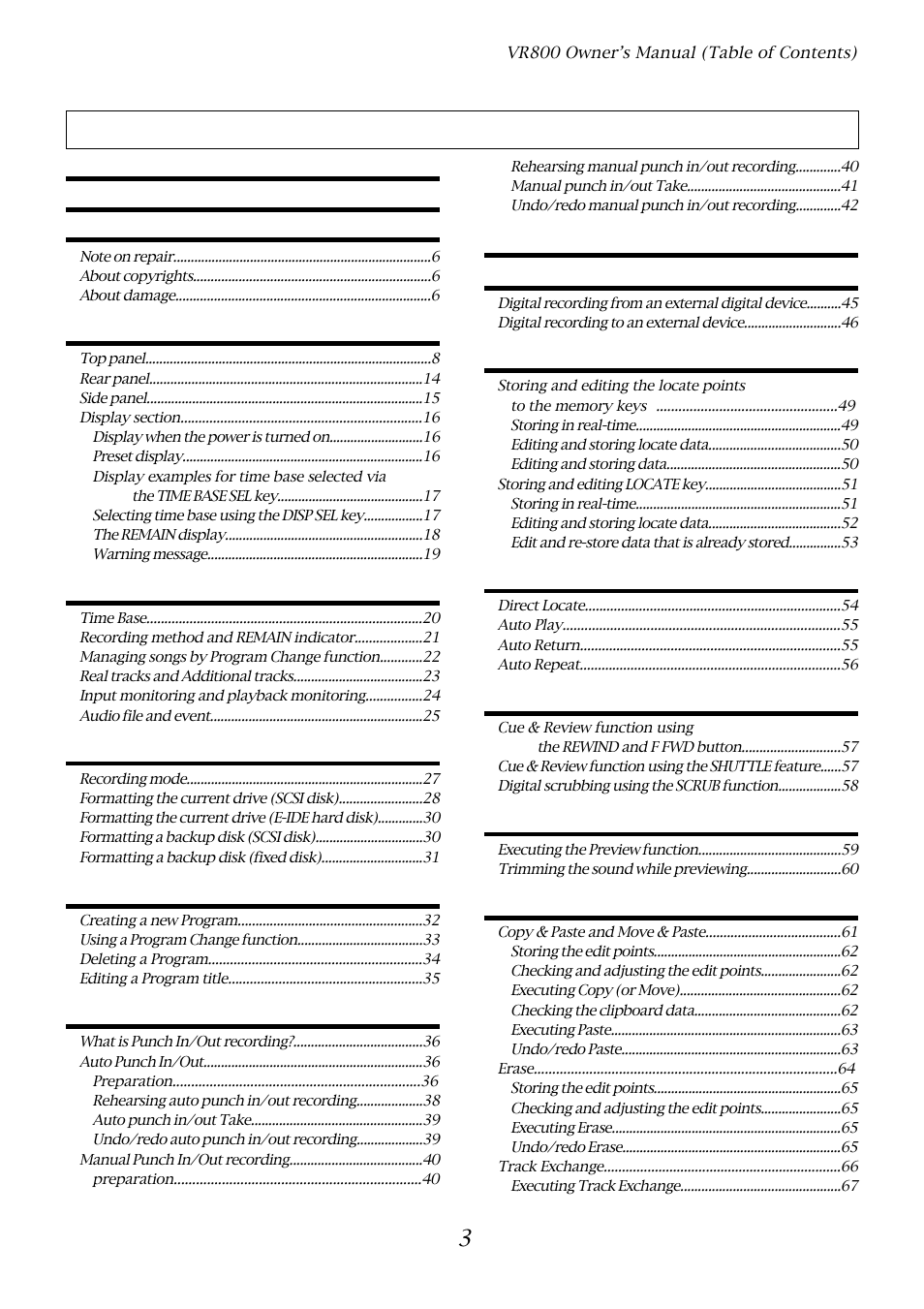 Fostex VR800 User Manual | Page 3 / 122