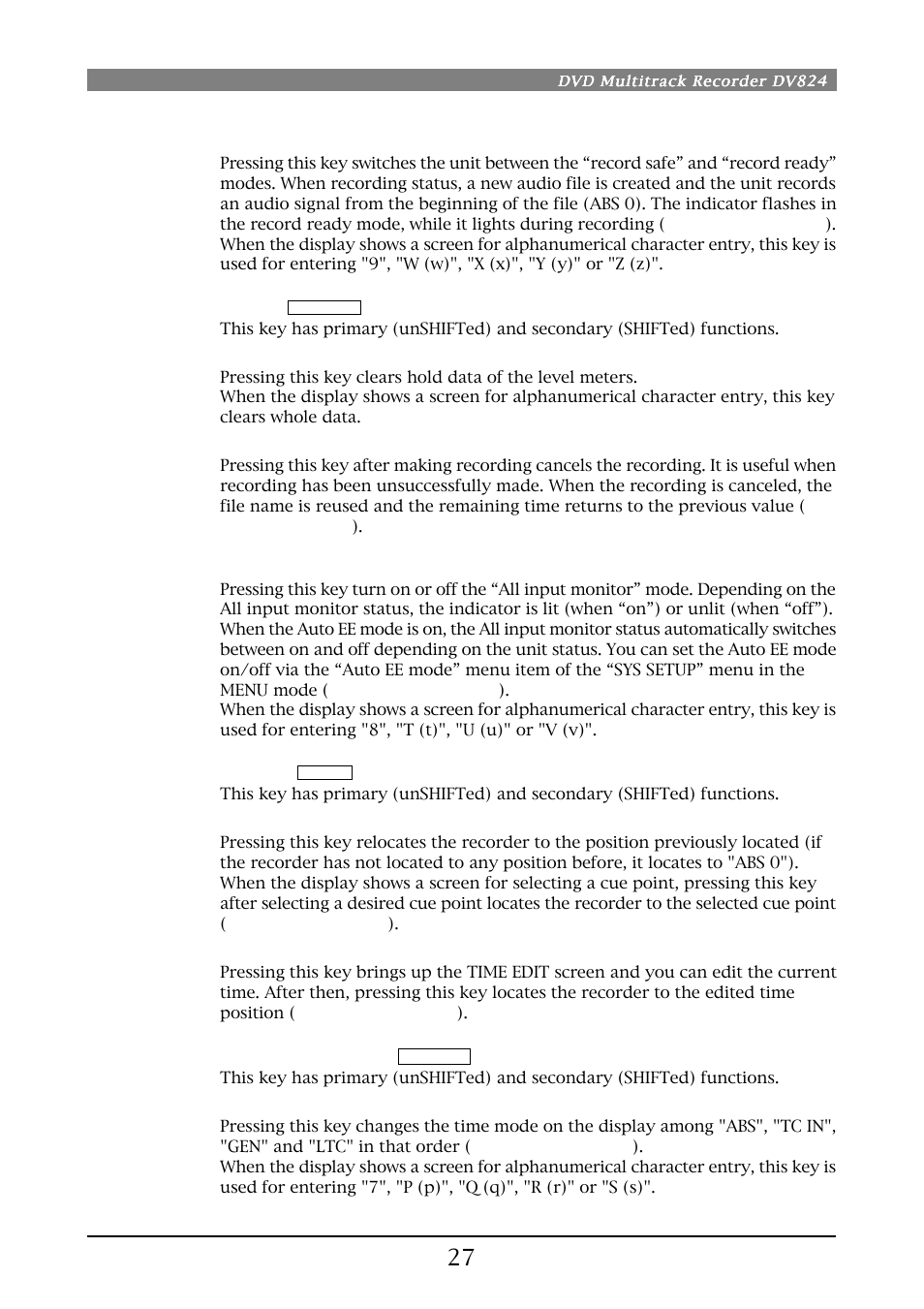 Fostex DV824 User Manual | Page 27 / 162