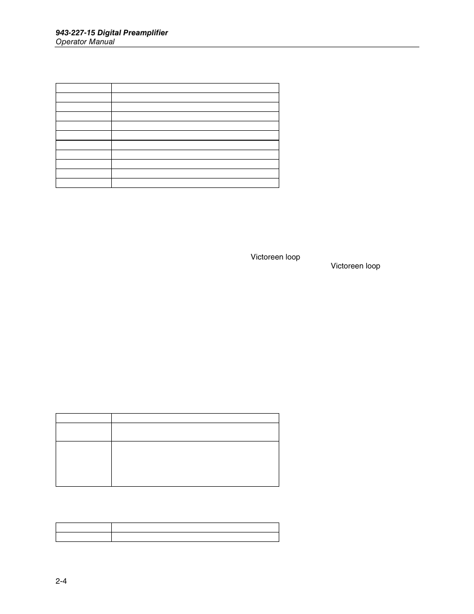 Table 2-4. 977-200-15m test points, Table 2-5. 977-210-10m leds, Table 2-6. 977-210-10m test points | Fluke 943-227-15 User Manual | Page 16 / 45