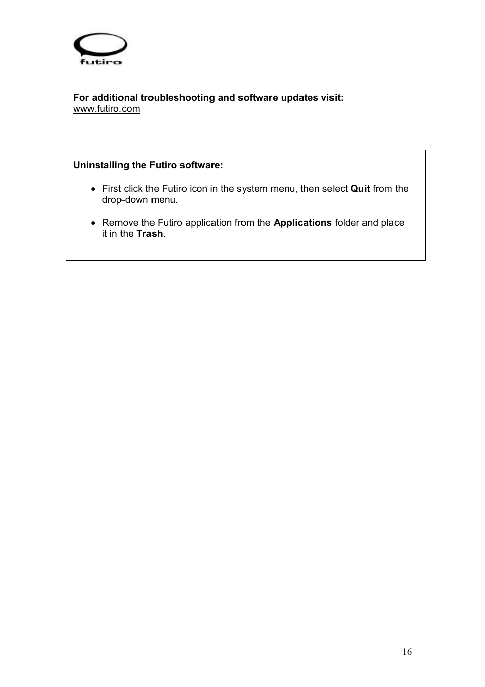Futiro USB Phone User Manual | Page 17 / 17