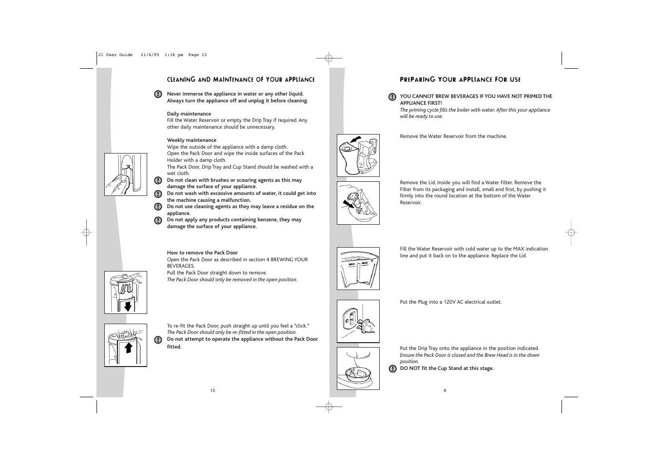 FLAVIA Beverage Systems Flavia Coffeemaker User Manual | Page 7 / 10