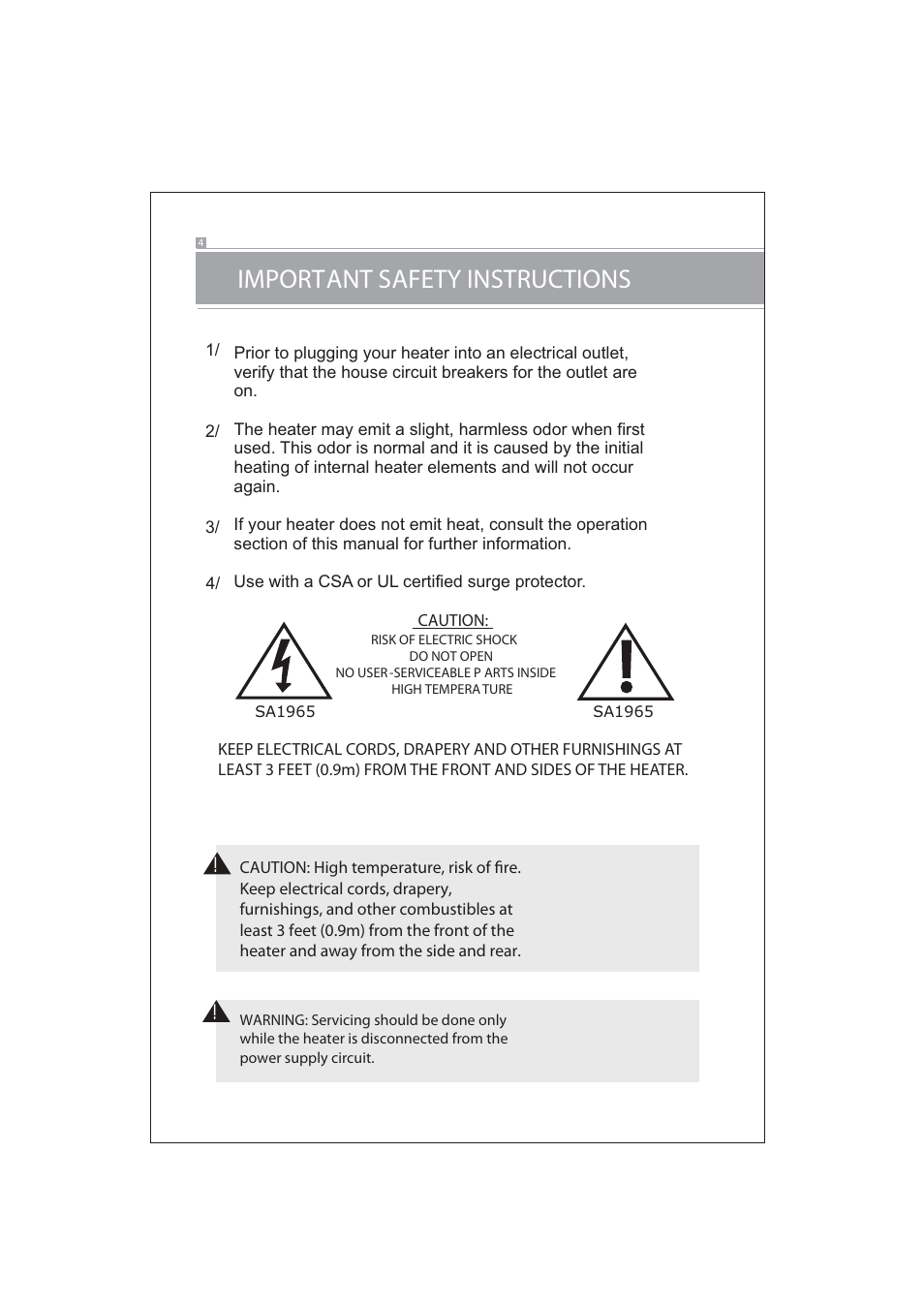Important safety instructions | Firesense BLT-999W-1 User Manual | Page 4 / 18