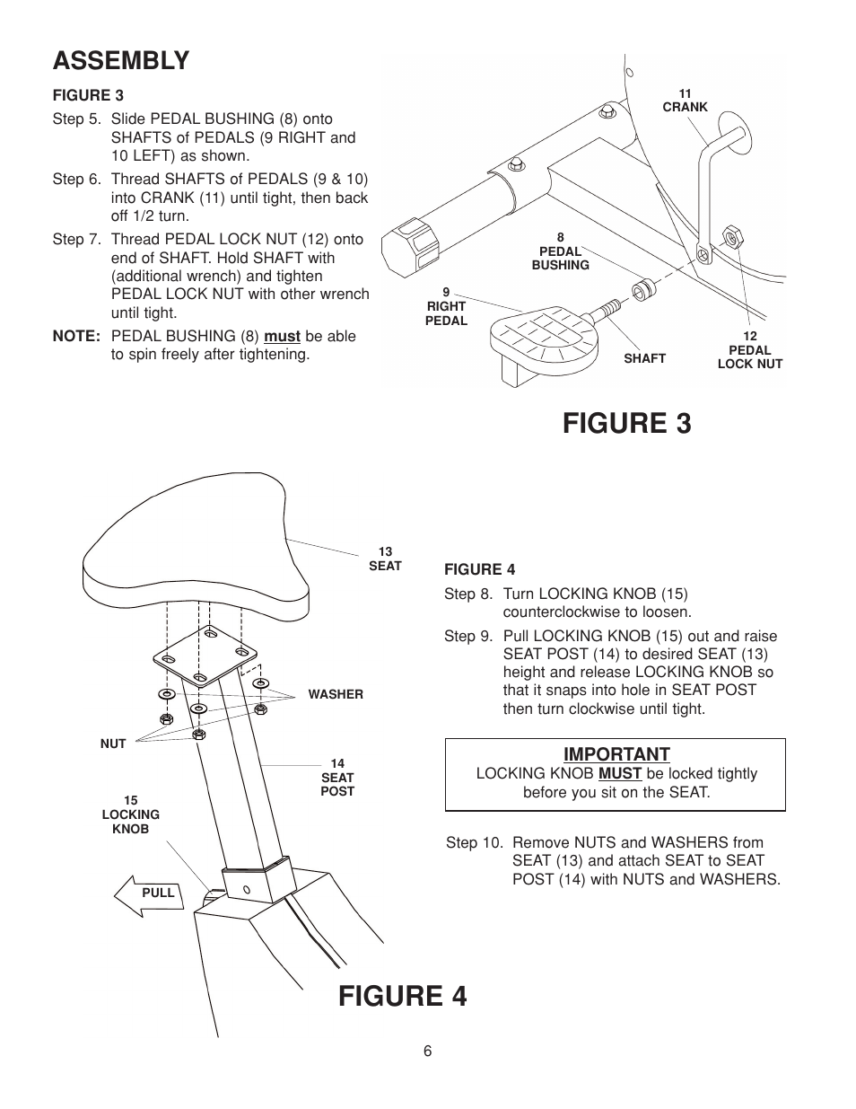 Figure 3, Figure 4, Assembly | Important | Fitness Quest 386da User Manual | Page 6 / 18