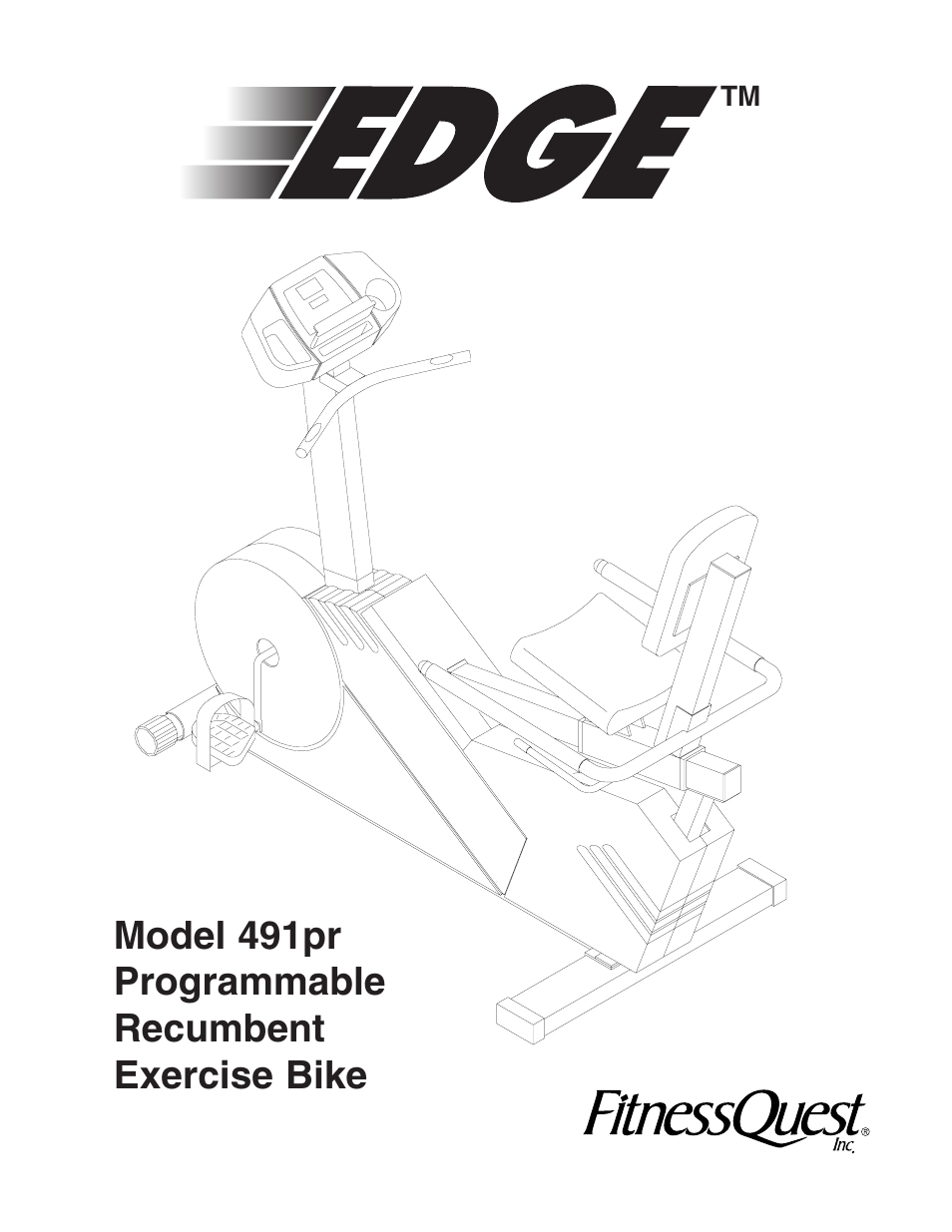 Model 491pr programmable recumbent exercise bike | Fitness Quest 491pr User Manual | Page 2 / 20