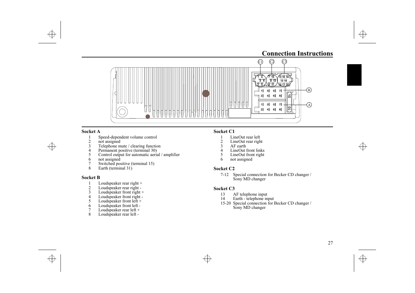Connection instructions | Ferrari stereo User Manual | Page 27 / 29