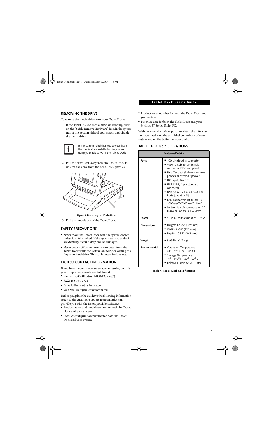 Fujitsu Siemens Computers ST Series Tablet PC Stylistic 5011D User Manual | Page 9 / 10