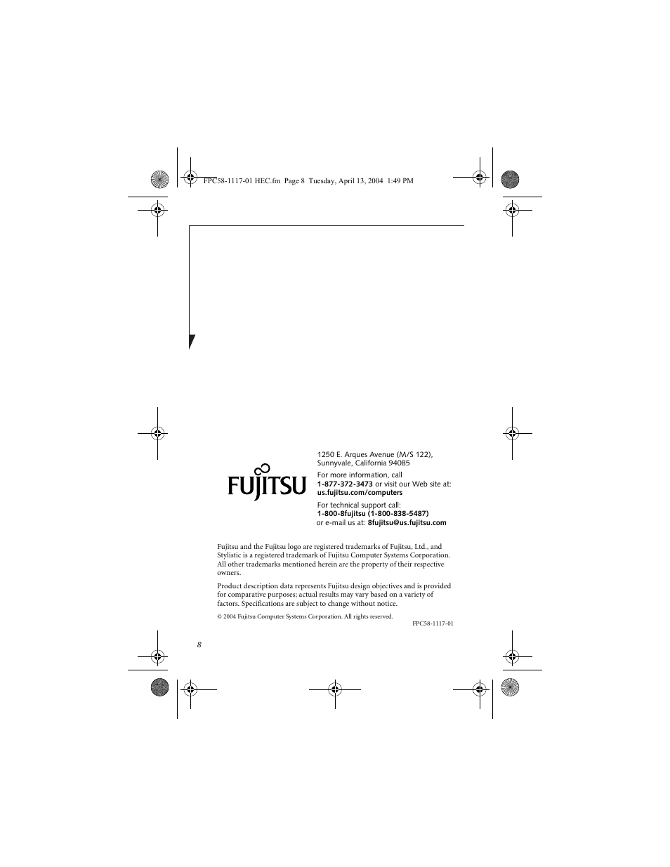 Fujitsu Siemens Computers Harsh Environment Case CT2000 User Manual | Page 8 / 8
