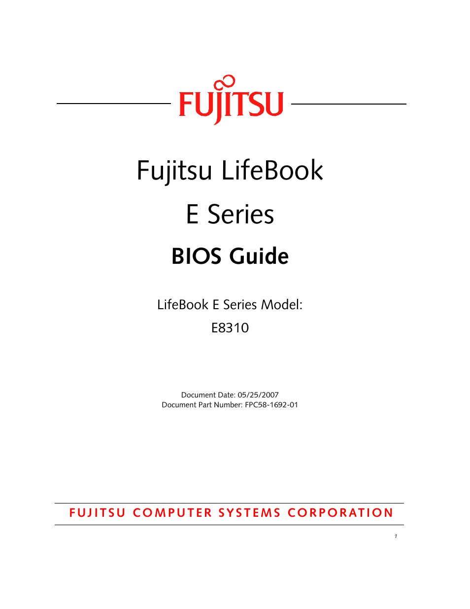 Fujitsu Siemens Computers LifeBook E8310 User Manual | 29 pages