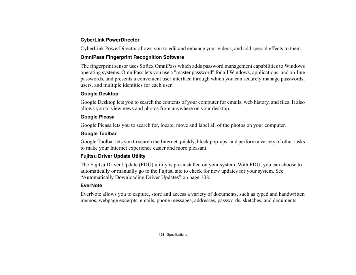 Fujitsu Siemens Computers LifeBook A6210 User Manual | Page 128 / 184