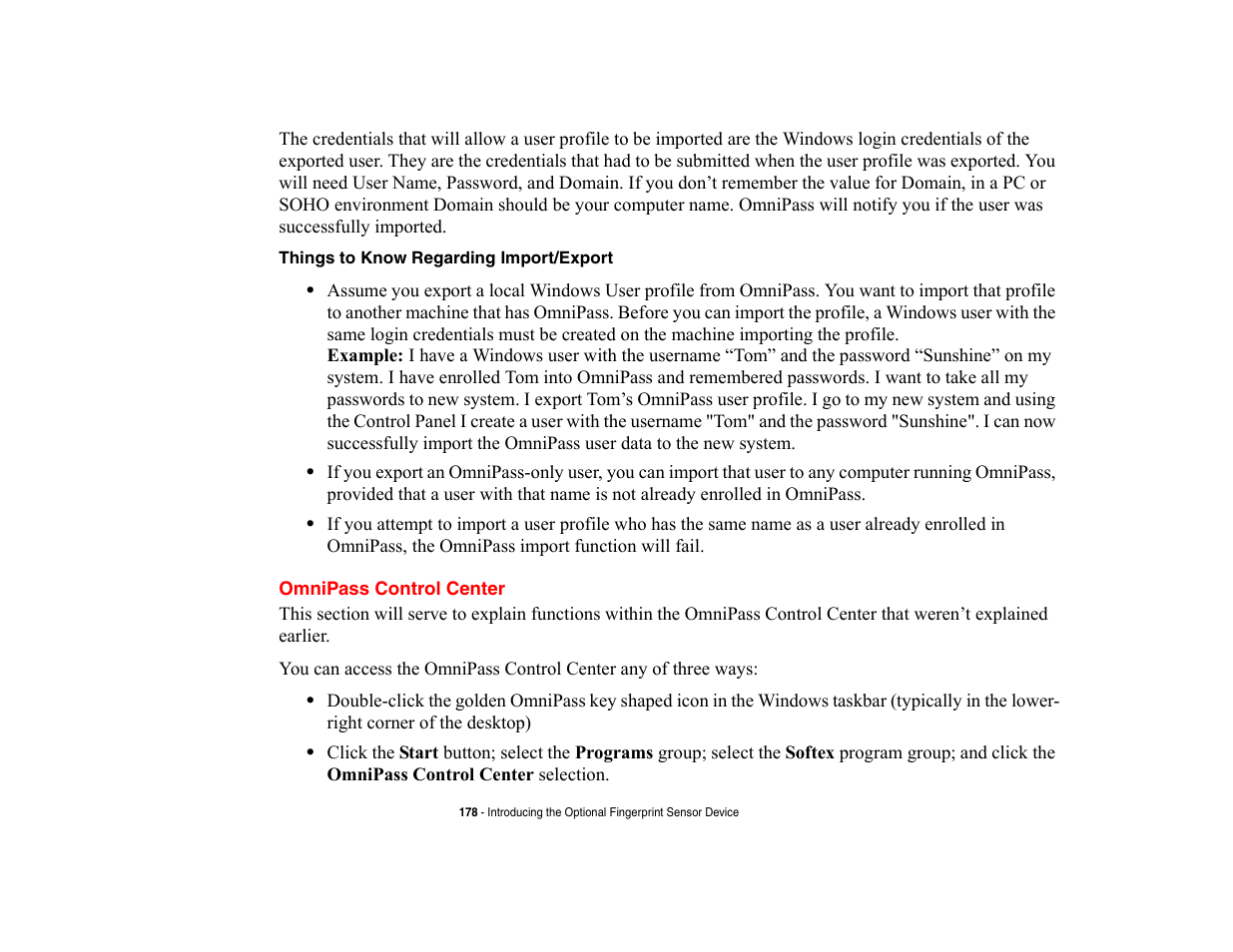 Omnipass control center | Fujitsu Siemens Computers LifeBook A6210 User Manual | Page 177 / 184