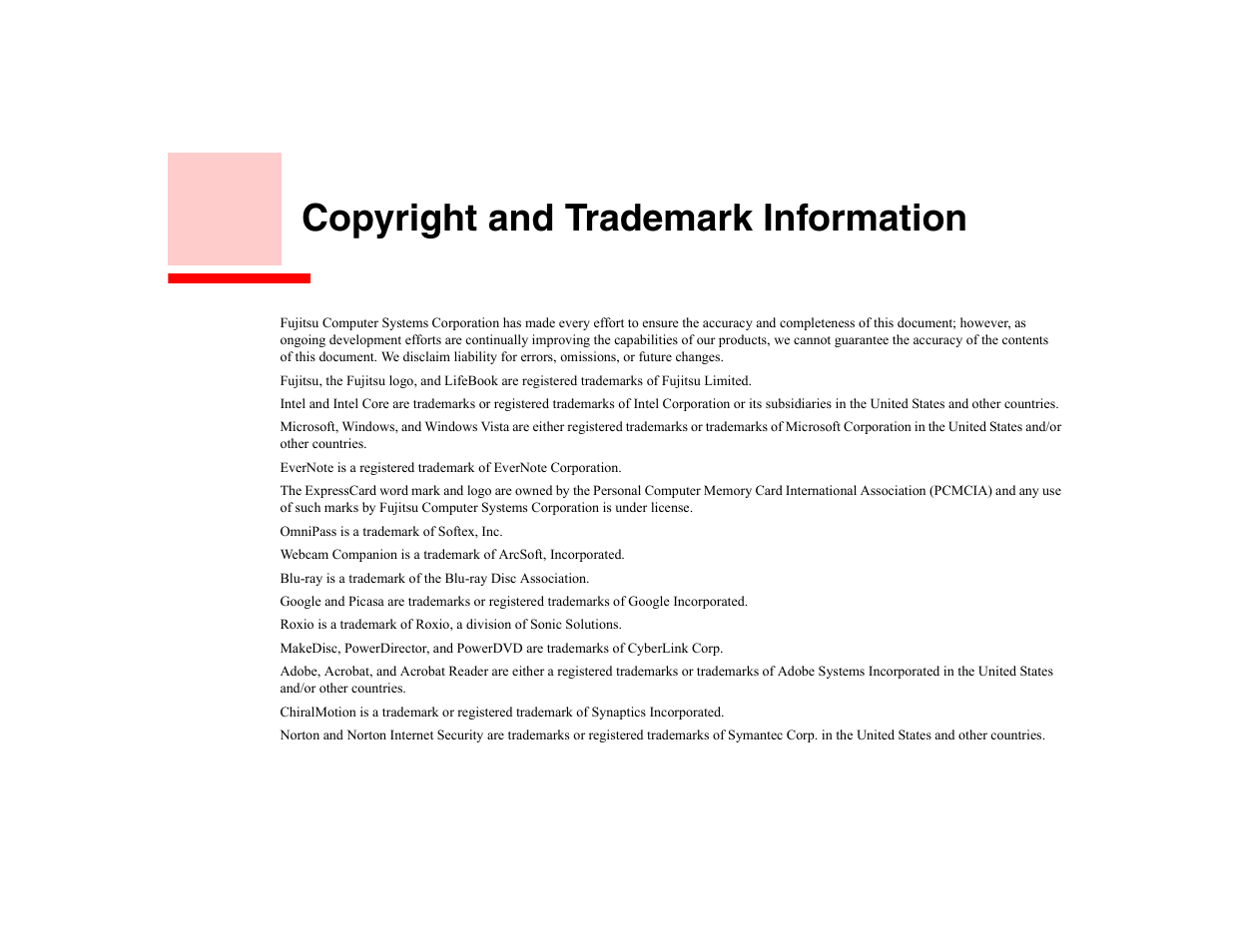 Copyright and trademark information | Fujitsu Siemens Computers LifeBook A6210 User Manual | Page 2 / 184