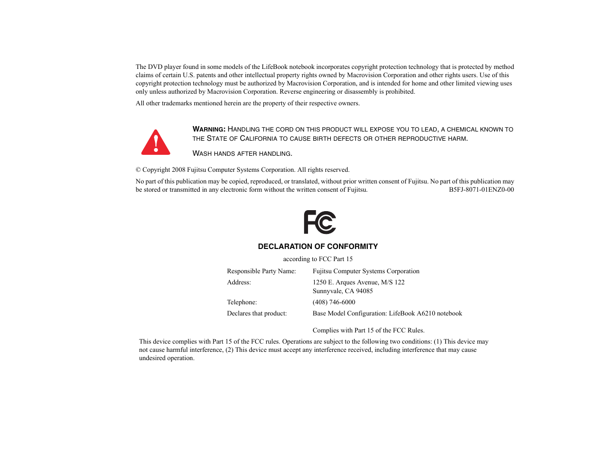 Fujitsu Siemens Computers LifeBook A6210 User Manual | Page 3 / 184