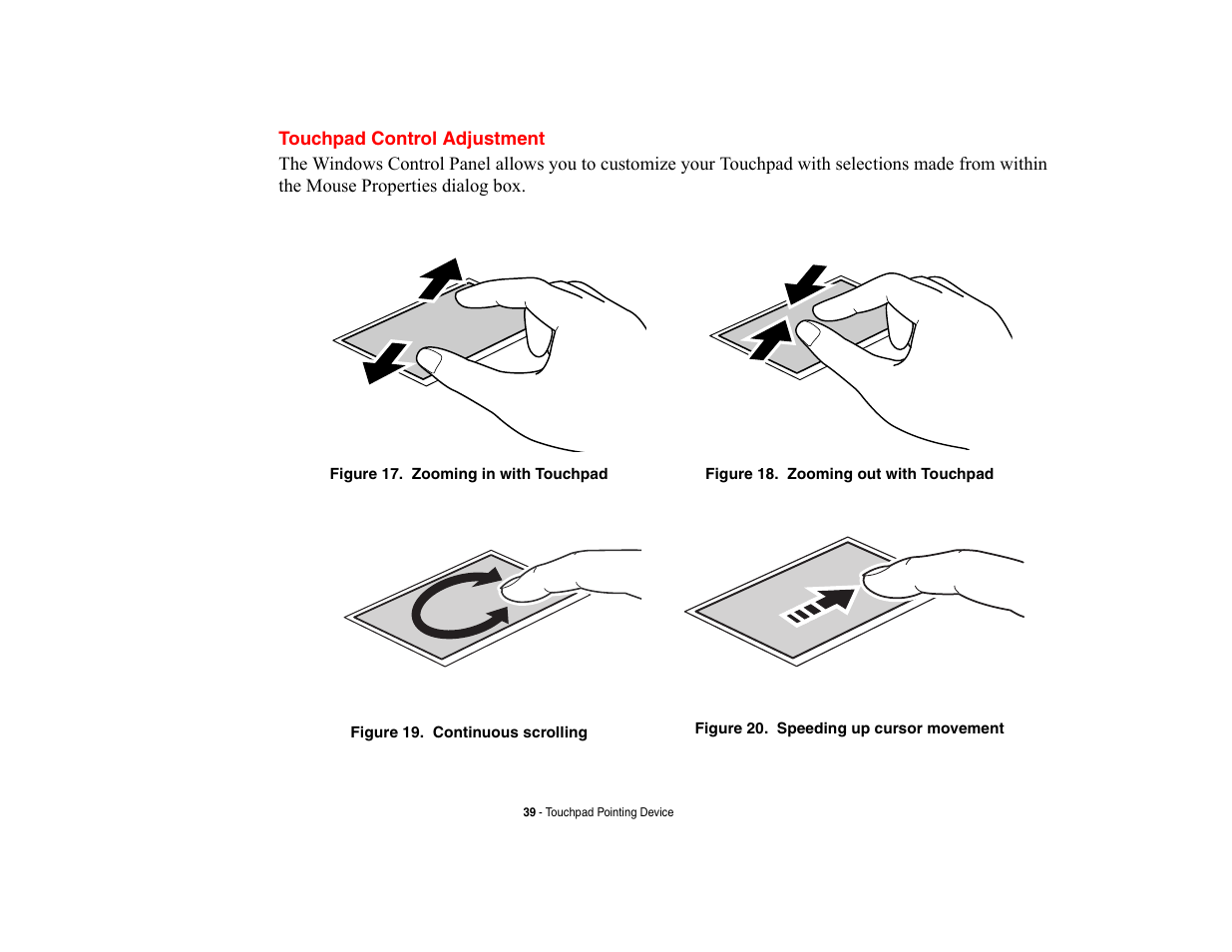 Touchpad control adjustment | Fujitsu Siemens Computers LifeBook A6210 User Manual | Page 39 / 184