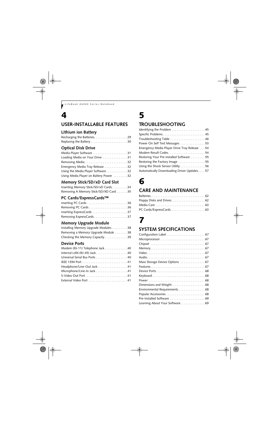 Fujitsu Siemens Computers LifeBook A6025 User Manual | Page 6 / 120