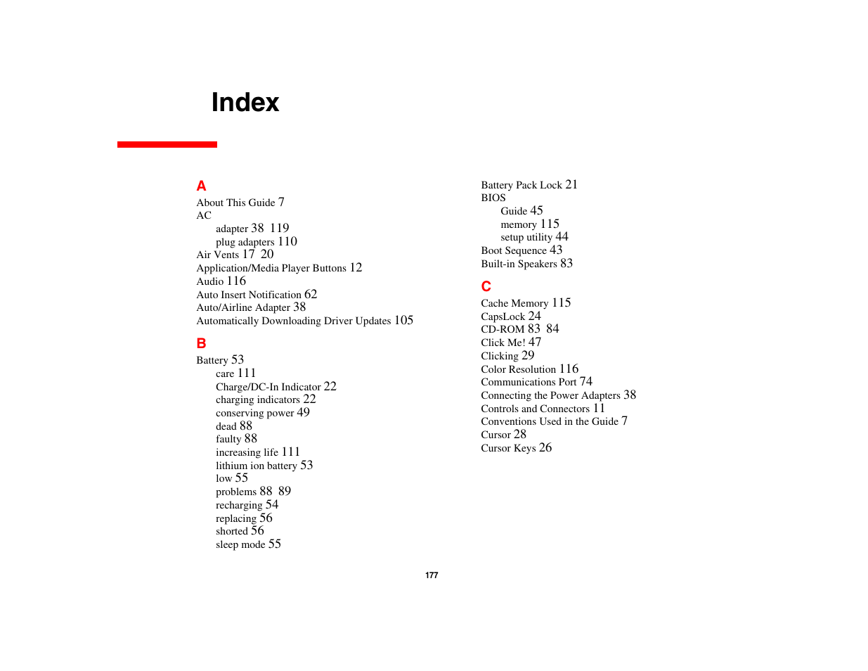 Index | Fujitsu Siemens Computers N6470 User Manual | Page 182 / 185