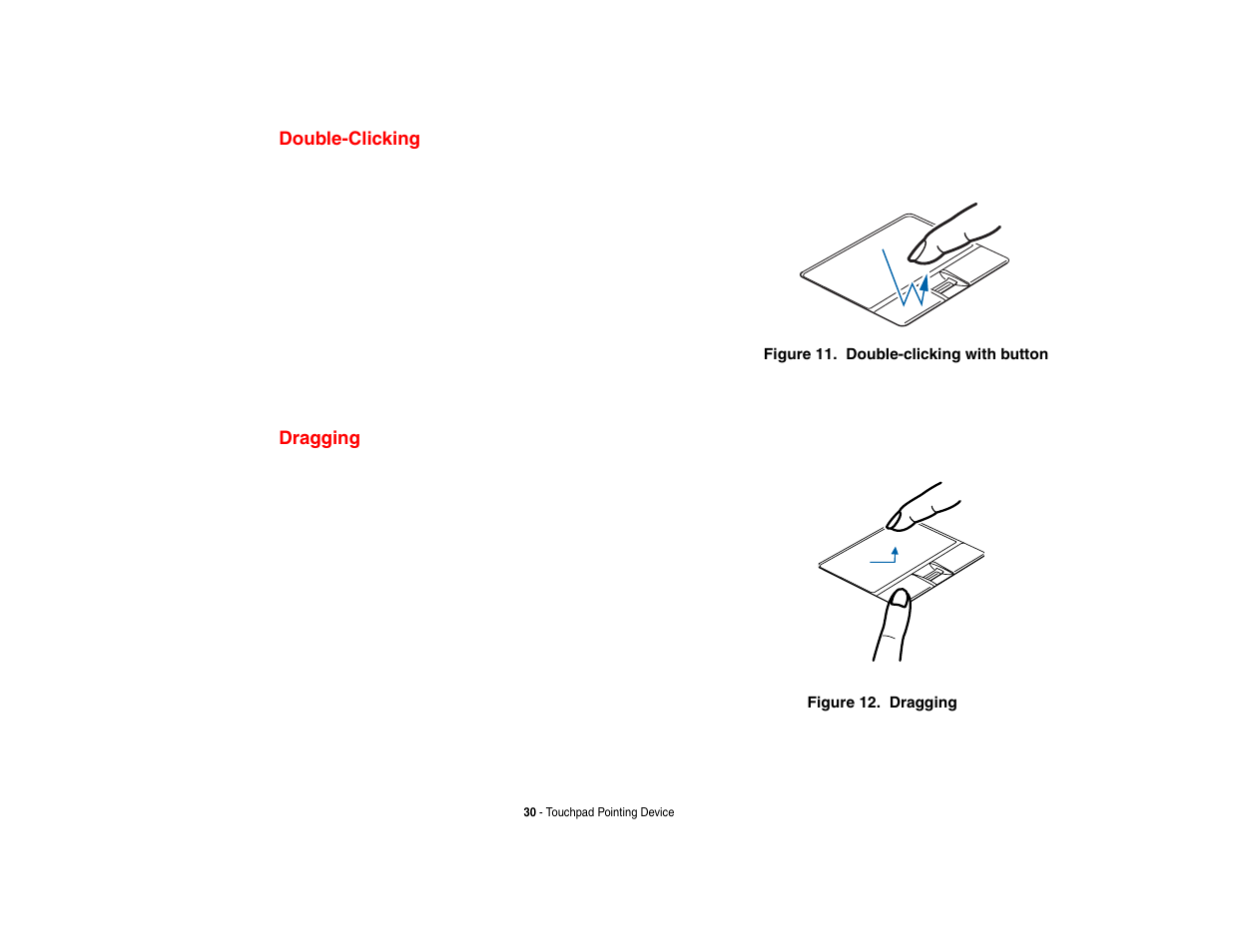 Double-clicking, Dragging, Double-clicking dragging | Fujitsu Siemens Computers N6470 User Manual | Page 35 / 185