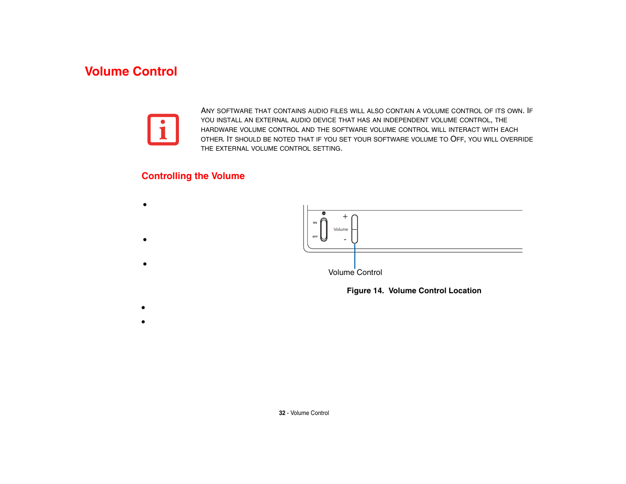 Volume control, Controlling the volume | Fujitsu Siemens Computers N6470 User Manual | Page 37 / 185