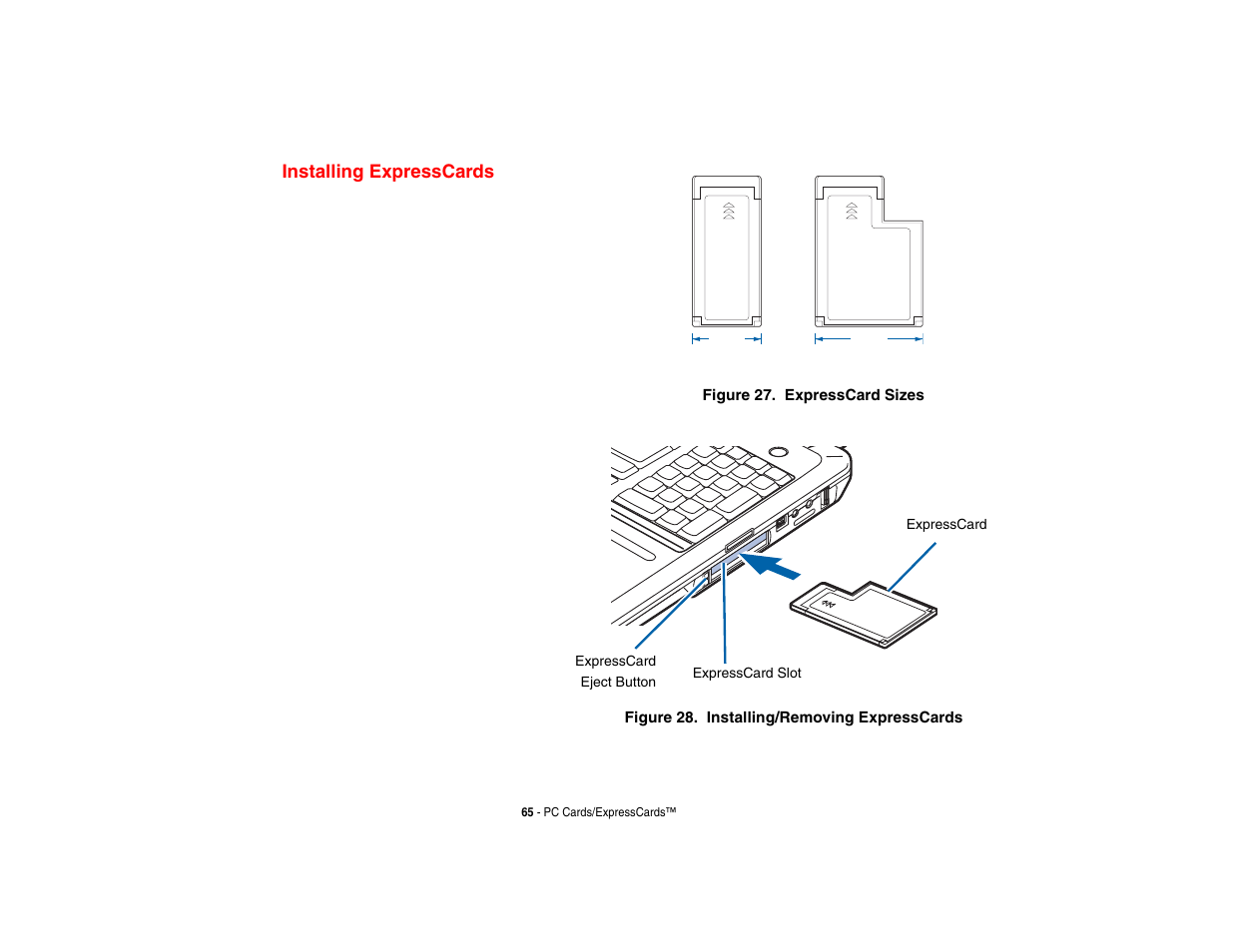 Installing expresscards | Fujitsu Siemens Computers N6470 User Manual | Page 70 / 185