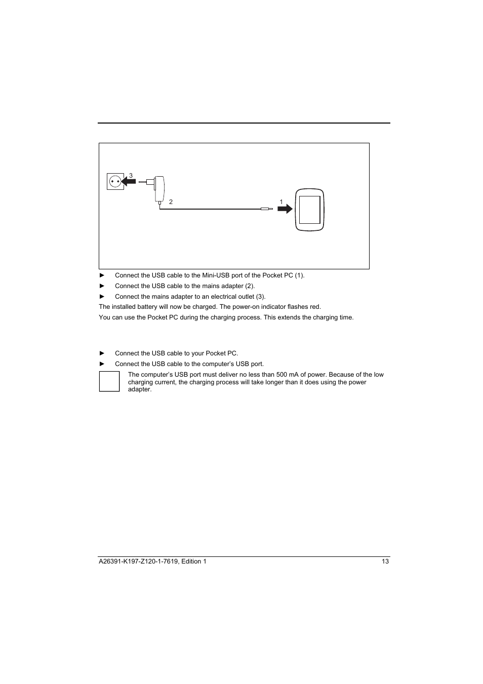 Charging the battery via a usb port | Fujitsu Siemens Computers Pocket LOOX N100 Series User Manual | Page 21 / 51