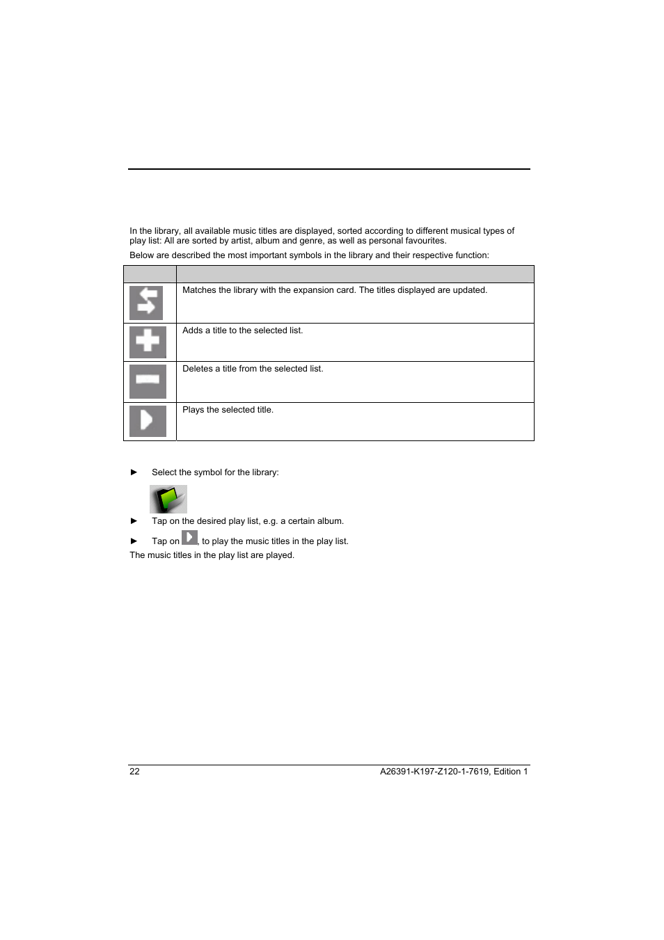 Managing music titles | Fujitsu Siemens Computers Pocket LOOX N100 Series User Manual | Page 30 / 51