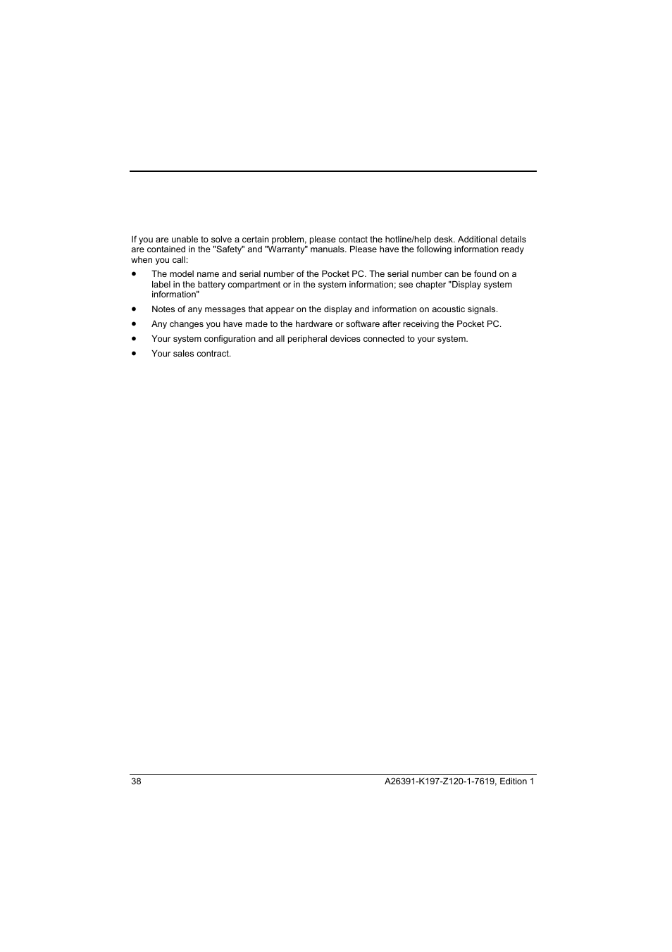 Contact with hotline/help desk | Fujitsu Siemens Computers Pocket LOOX N100 Series User Manual | Page 46 / 51