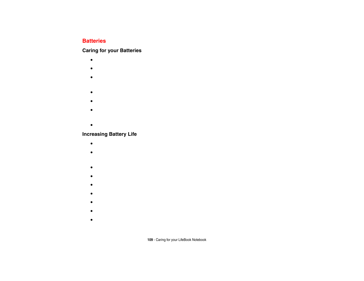 Batteries | Fujitsu Siemens Computers Fujitsu LifeBook B6230 notebook User Manual | Page 114 / 186