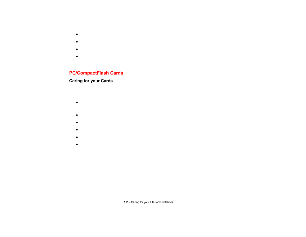 Pc/compactflash cards | Fujitsu Siemens Computers Fujitsu LifeBook B6230 notebook User Manual | Page 116 / 186