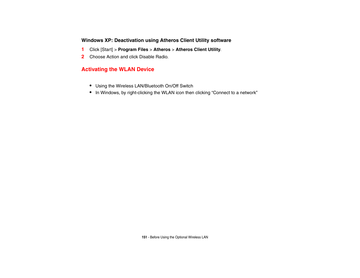 Activating the wlan device | Fujitsu Siemens Computers Fujitsu LifeBook B6230 notebook User Manual | Page 156 / 186