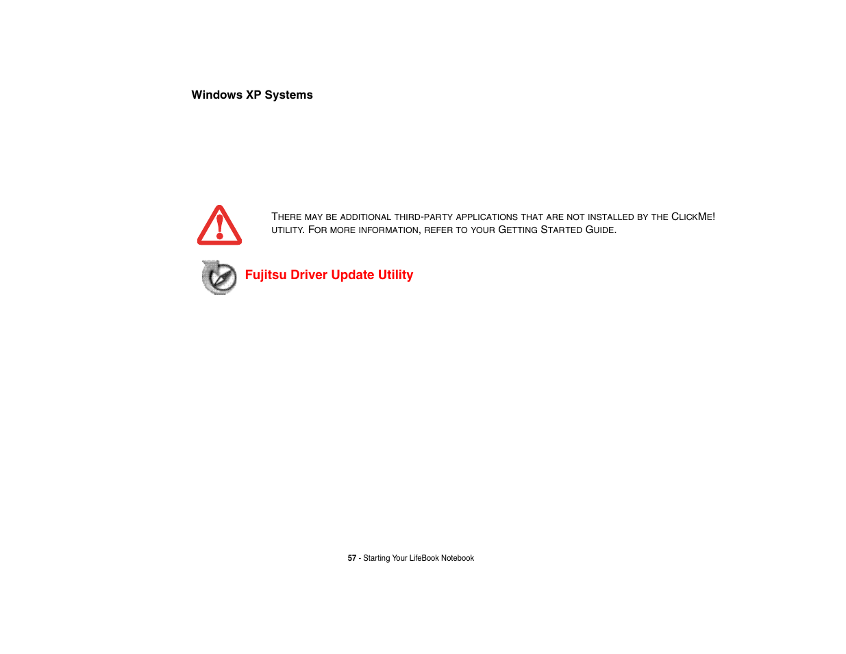 Fujitsu driver update utility | Fujitsu Siemens Computers Fujitsu LifeBook B6230 notebook User Manual | Page 62 / 186