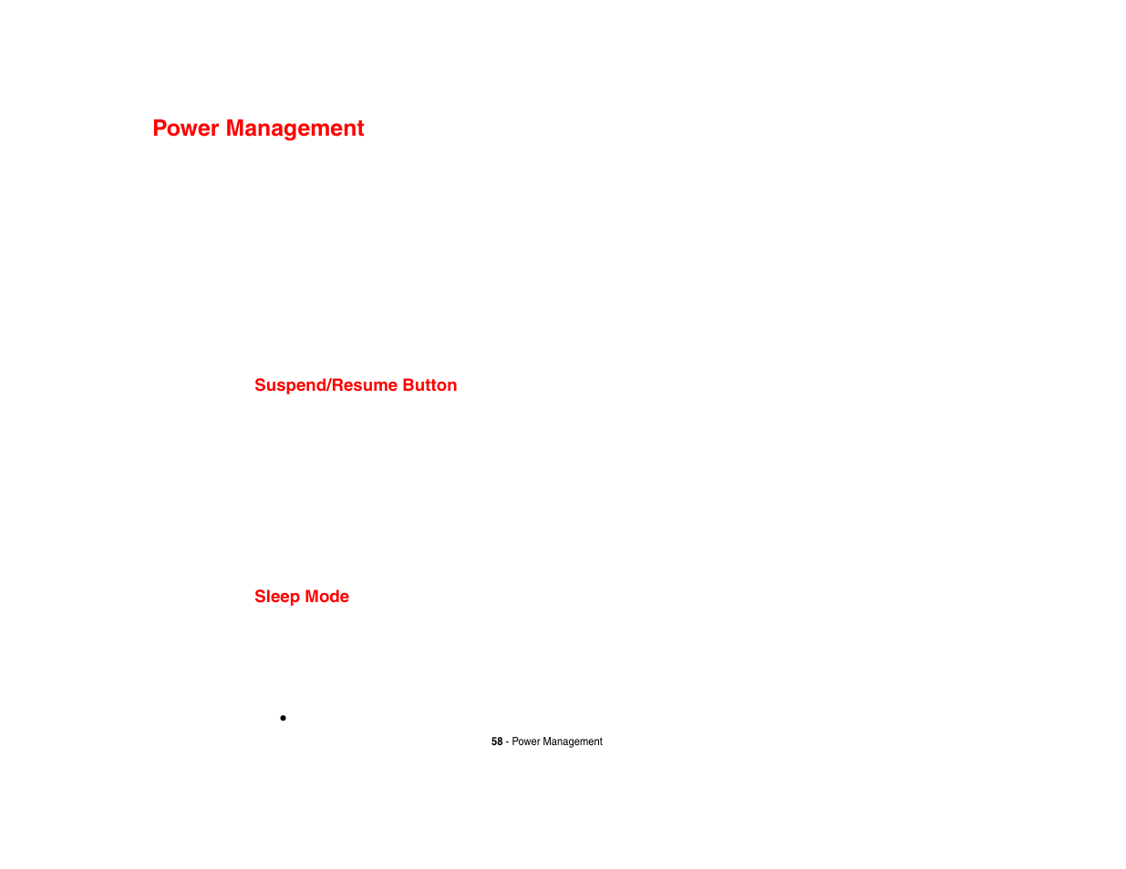 Power management, Suspend/resume button, Sleep mode | Suspend/resume button sleep mode | Fujitsu Siemens Computers Fujitsu LifeBook B6230 notebook User Manual | Page 63 / 186