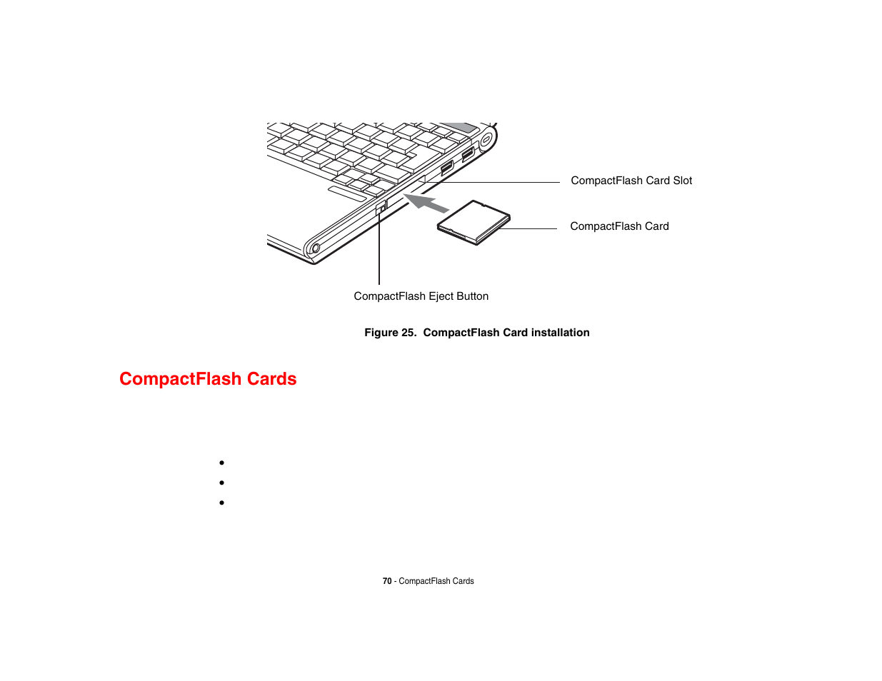 Compactflash cards | Fujitsu Siemens Computers Fujitsu LifeBook B6230 notebook User Manual | Page 75 / 186