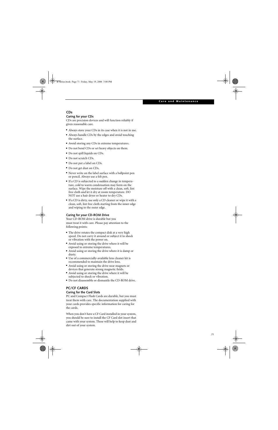 Pc/cf cards | Fujitsu Siemens Computers LifeBook B6210 User Manual | Page 79 / 128