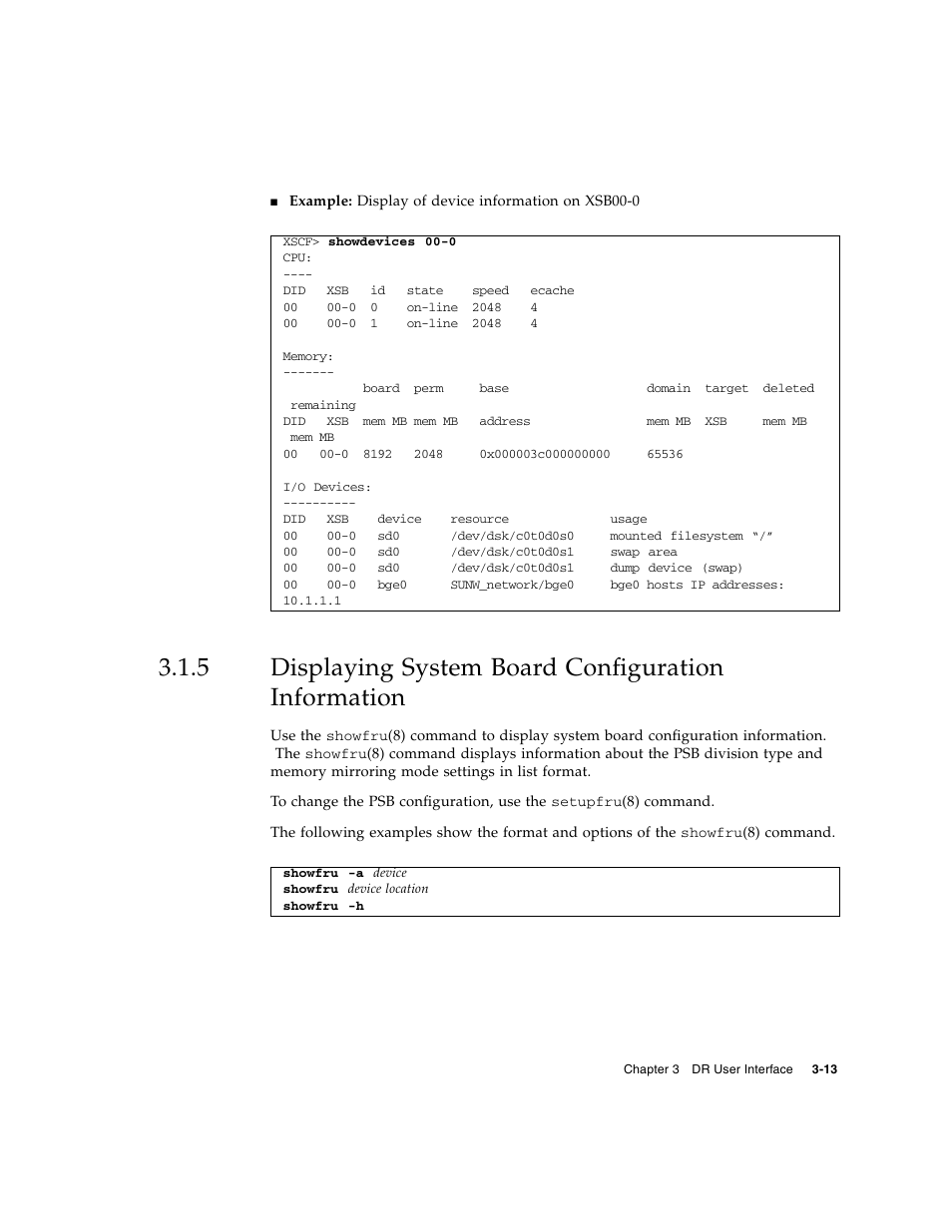 Displaying system board configuration information | Fujitsu Siemens Computers SPARC Enterprise M8000 User Manual | Page 75 / 162