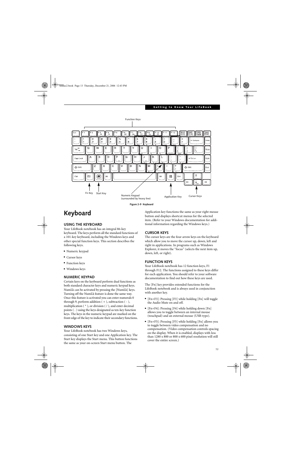 Keyboard | Fujitsu Siemens Computers LifeBook A6020 User Manual | Page 23 / 120