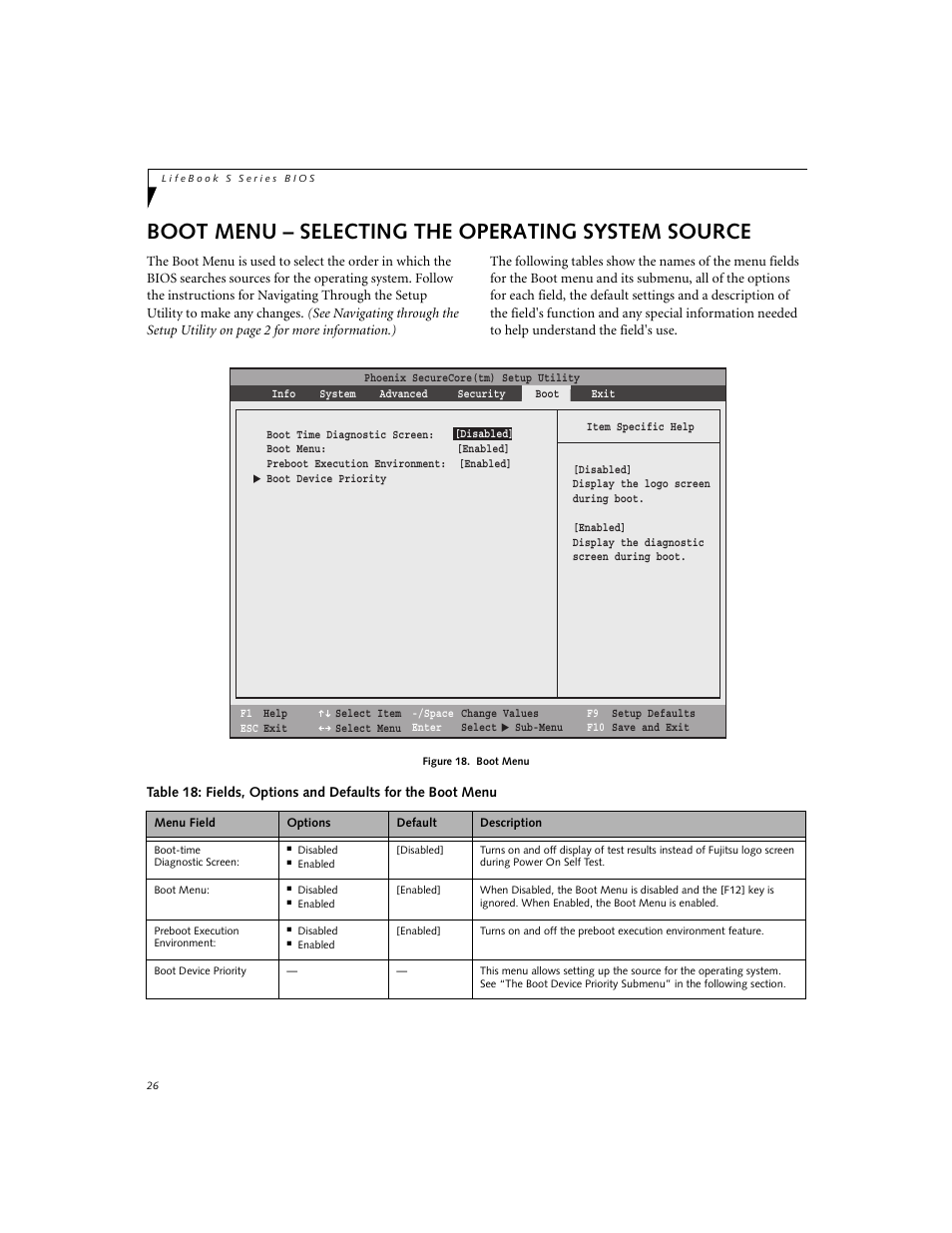 Boot menu – selecting the operating system source | Fujitsu Siemens Computers S7220 User Manual | Page 26 / 28