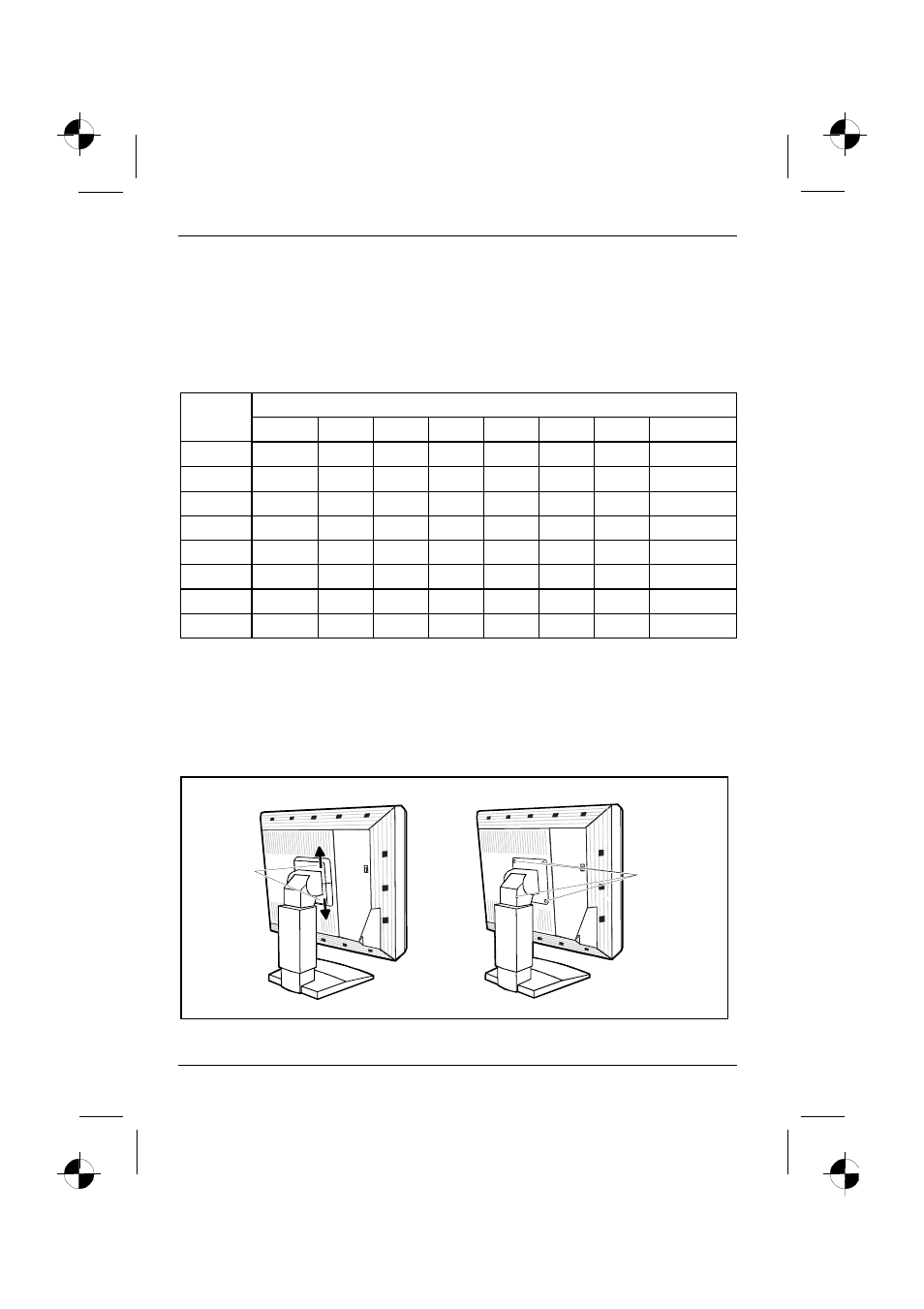Notes on ergonomic color adjustment, Removing the monitor base | Fujitsu Siemens Computers 4612 FA User Manual | Page 26 / 31