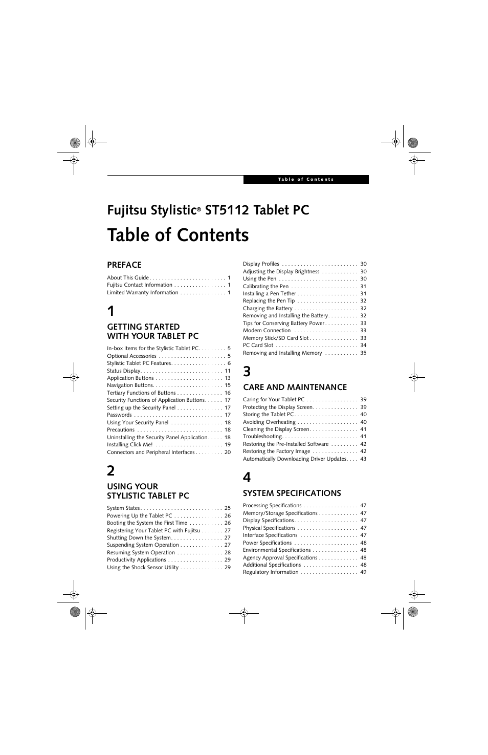 Fujitsu Siemens Computers Stylistic ST5112 User Manual | Page 5 / 96