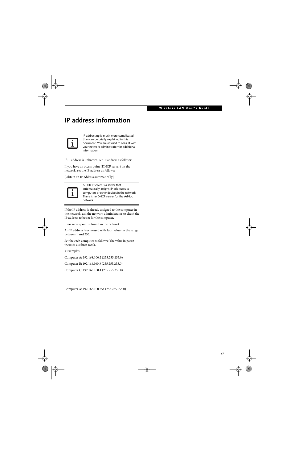 Ip address information | Fujitsu Siemens Computers Stylistic ST5112 User Manual | Page 75 / 96