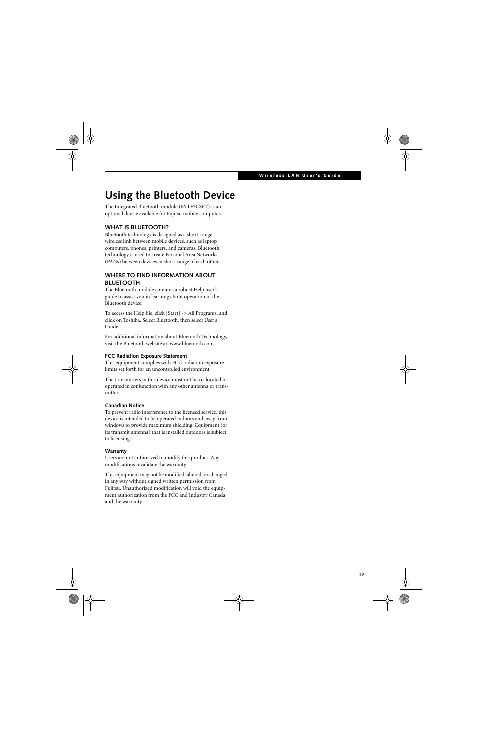 Using the bluetooth device | Fujitsu Siemens Computers Stylistic ST5112 User Manual | Page 77 / 96