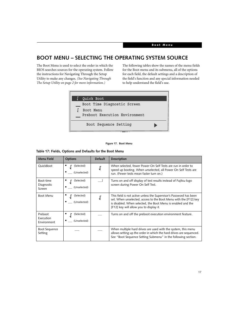 Boot menu – selecting the operating system source | Fujitsu Siemens Computers N6210 User Manual | Page 17 / 20