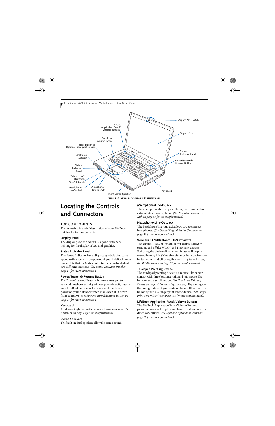 Locating the controls and connectors | Fujitsu Siemens Computers LifeBook A3110 User Manual | Page 16 / 128