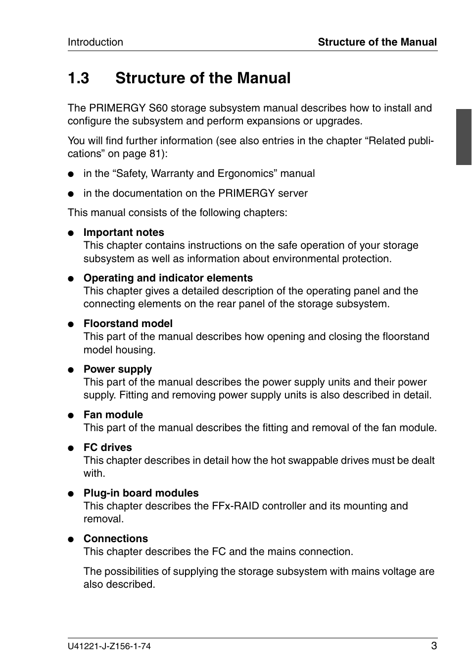Structure of the manual, 3 structure of the manual | Fujitsu Siemens Computers S60 User Manual | Page 11 / 98