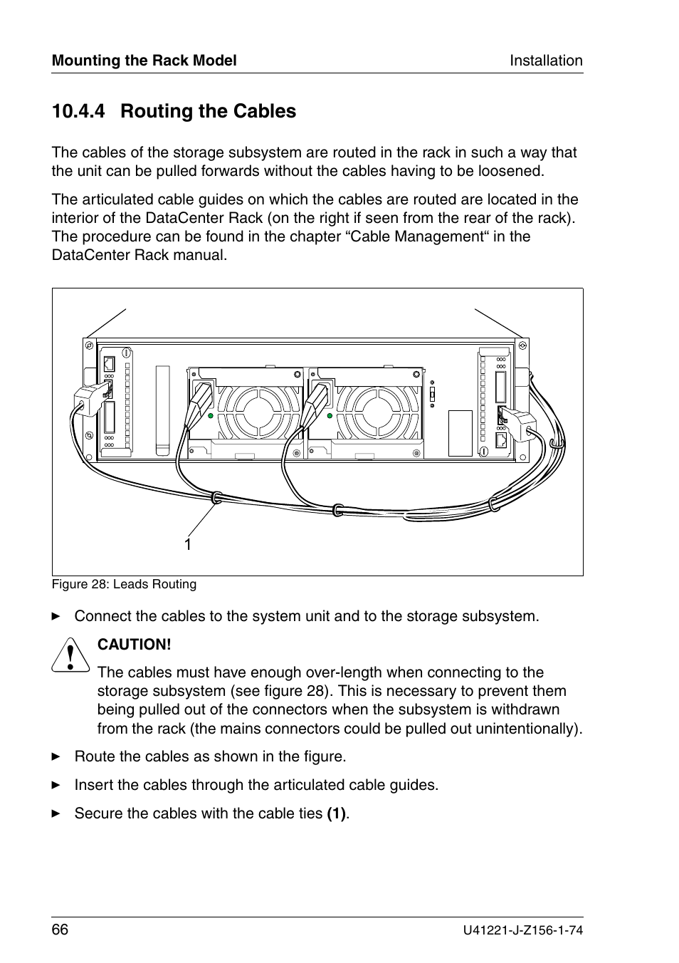 Routing the cables, 4 routing the cables | Fujitsu Siemens Computers S60 User Manual | Page 74 / 98