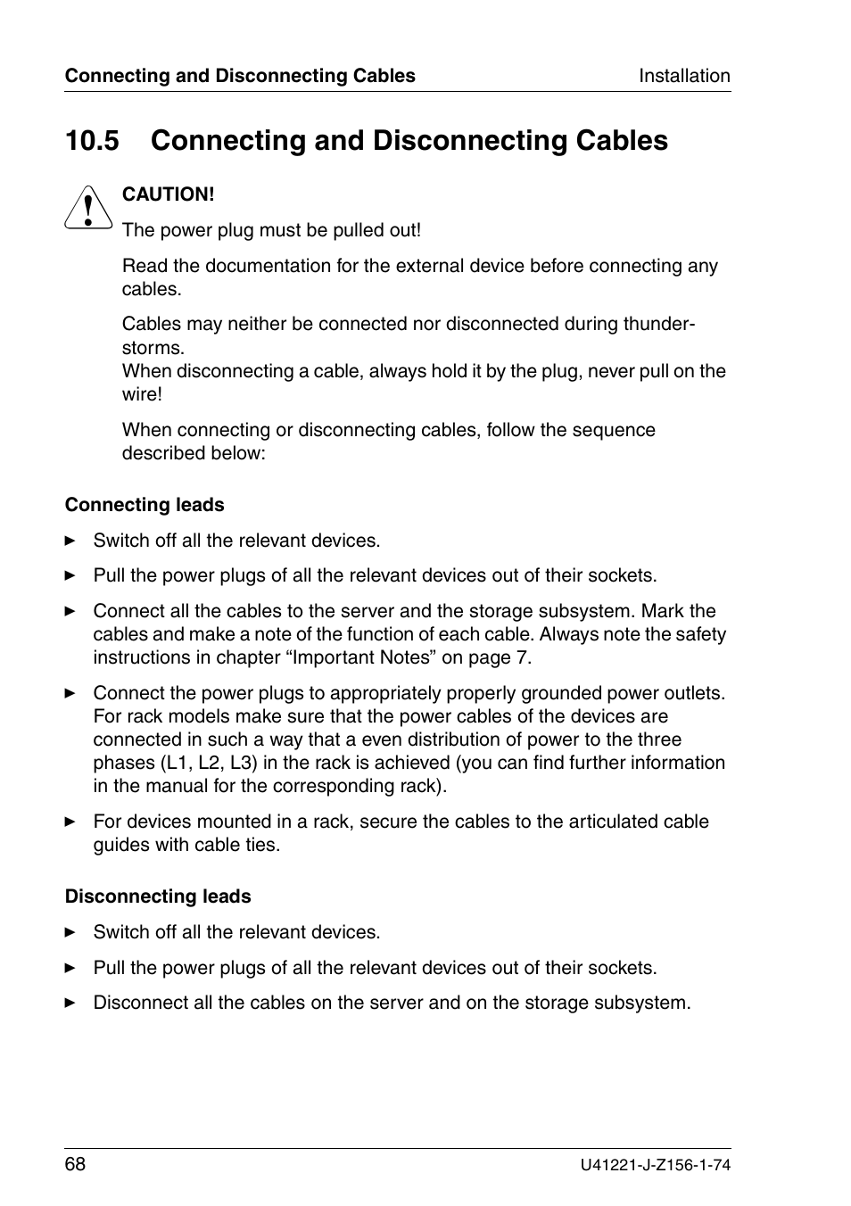 Connecting and disconnecting cables, 5 connecting and disconnecting cables | Fujitsu Siemens Computers S60 User Manual | Page 76 / 98