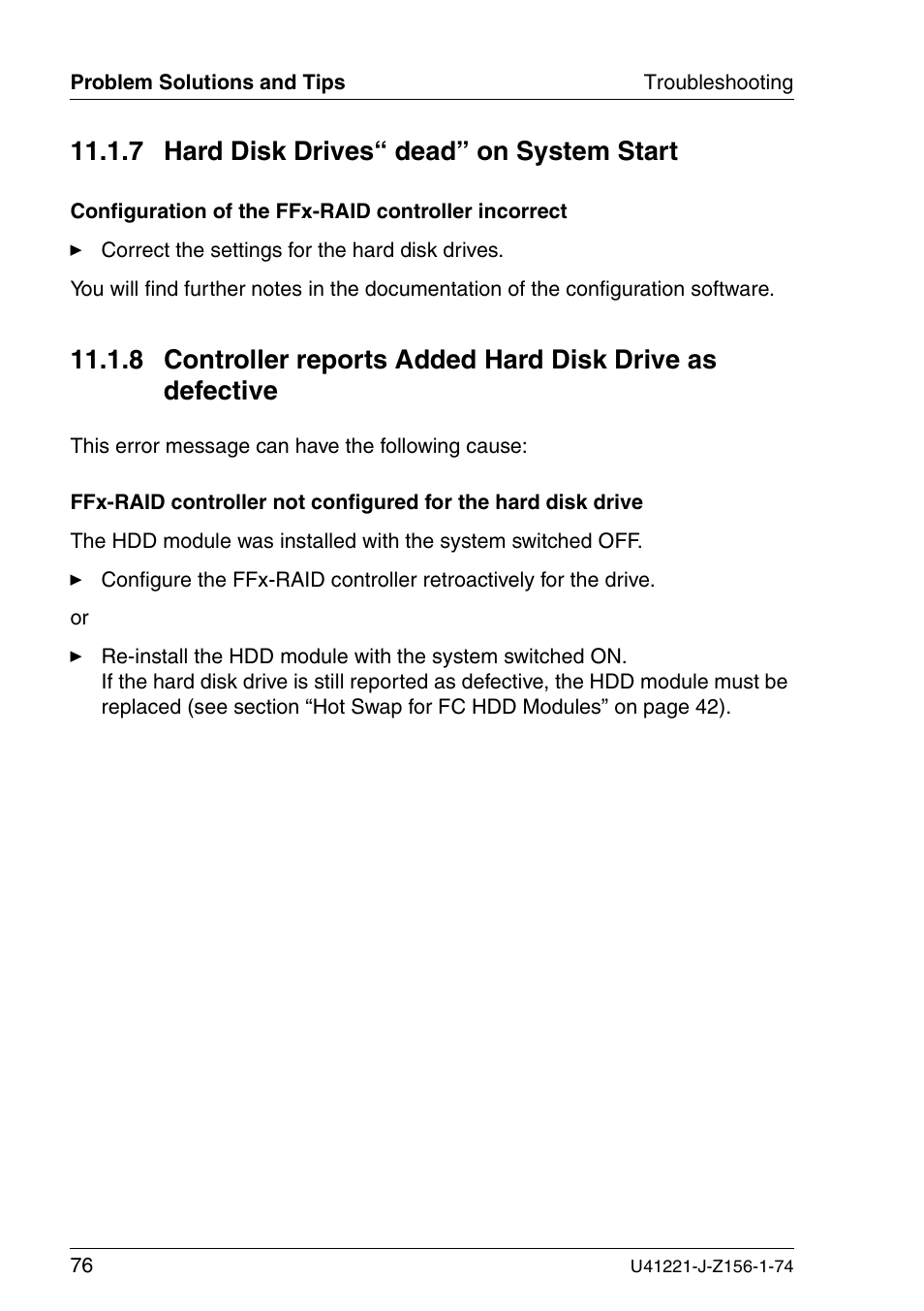 Hard disk drives“ dead” on system start, 7 hard disk drives“ dead” on system start | Fujitsu Siemens Computers S60 User Manual | Page 84 / 98