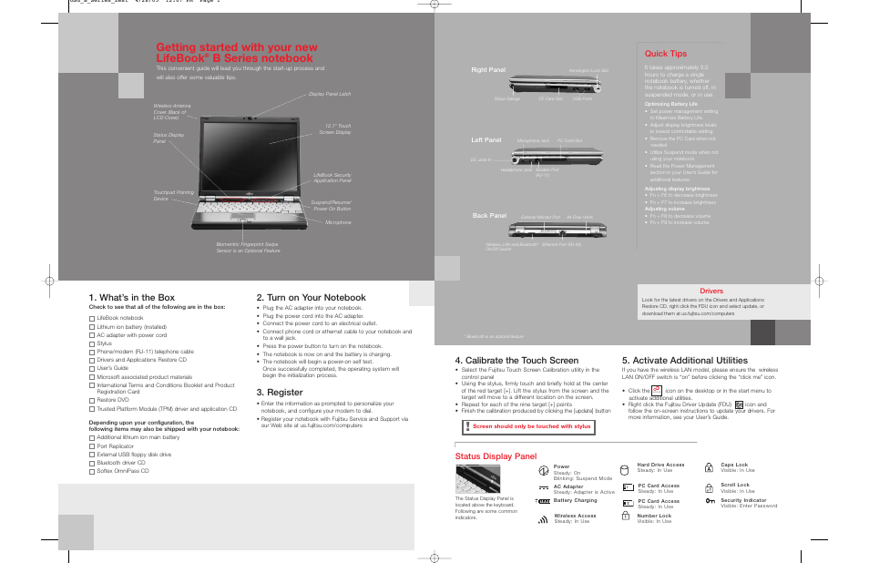 Fujitsu Siemens Computers LifeBook B6110D User Manual | 2 pages