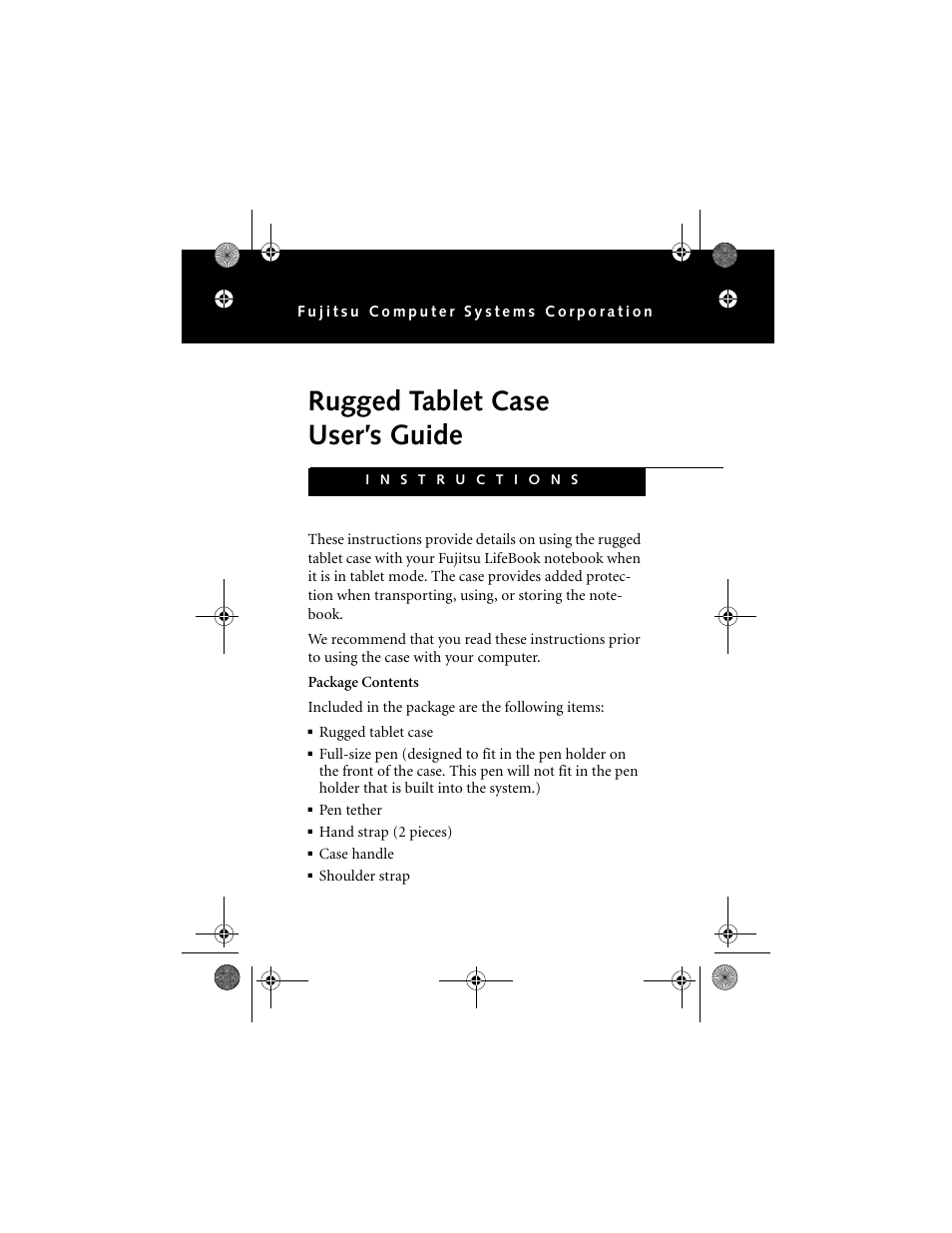 Fujitsu Siemens Computers Rugged Tablet Case User Manual | 12 pages