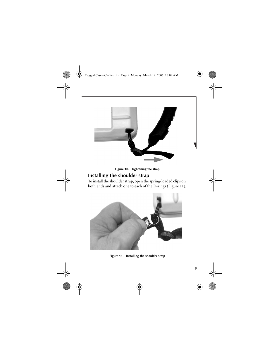 Installing the shoulder strap | Fujitsu Siemens Computers Rugged Tablet Case User Manual | Page 9 / 12